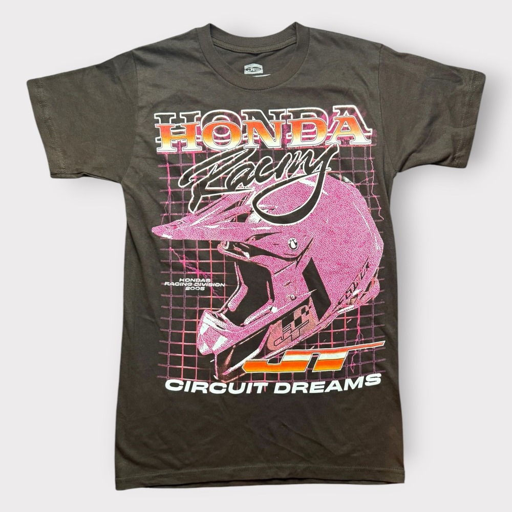 Honda Racing Circuit Dreams T-Shirt JT Racing USA Brown Pink Motocross Mens S - Picture 1 of 7